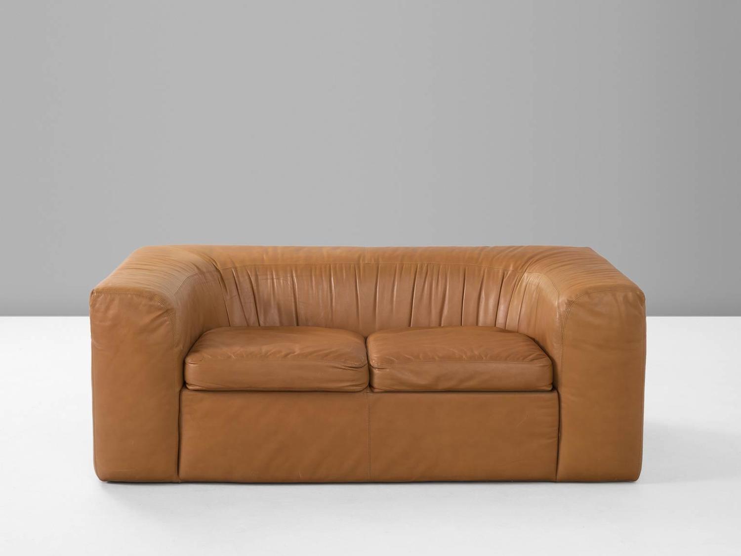 Cognac Leather Living Room Set For Sale at 1stdibs