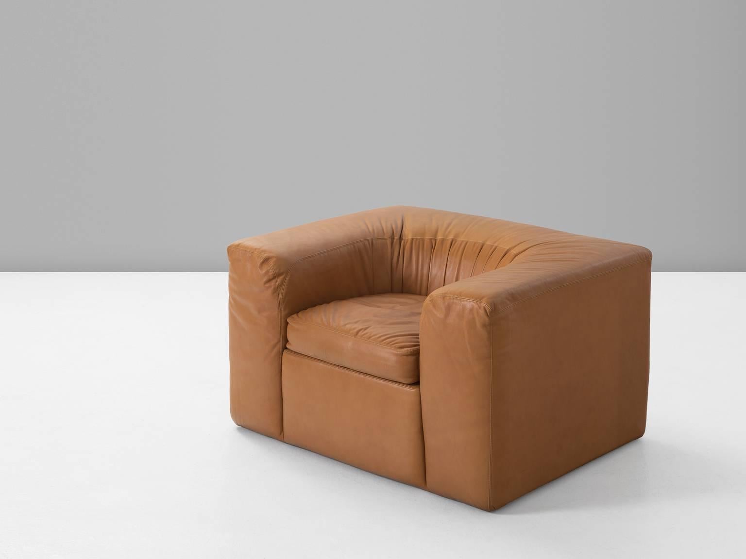 Cognac Leather Living Room Set  1