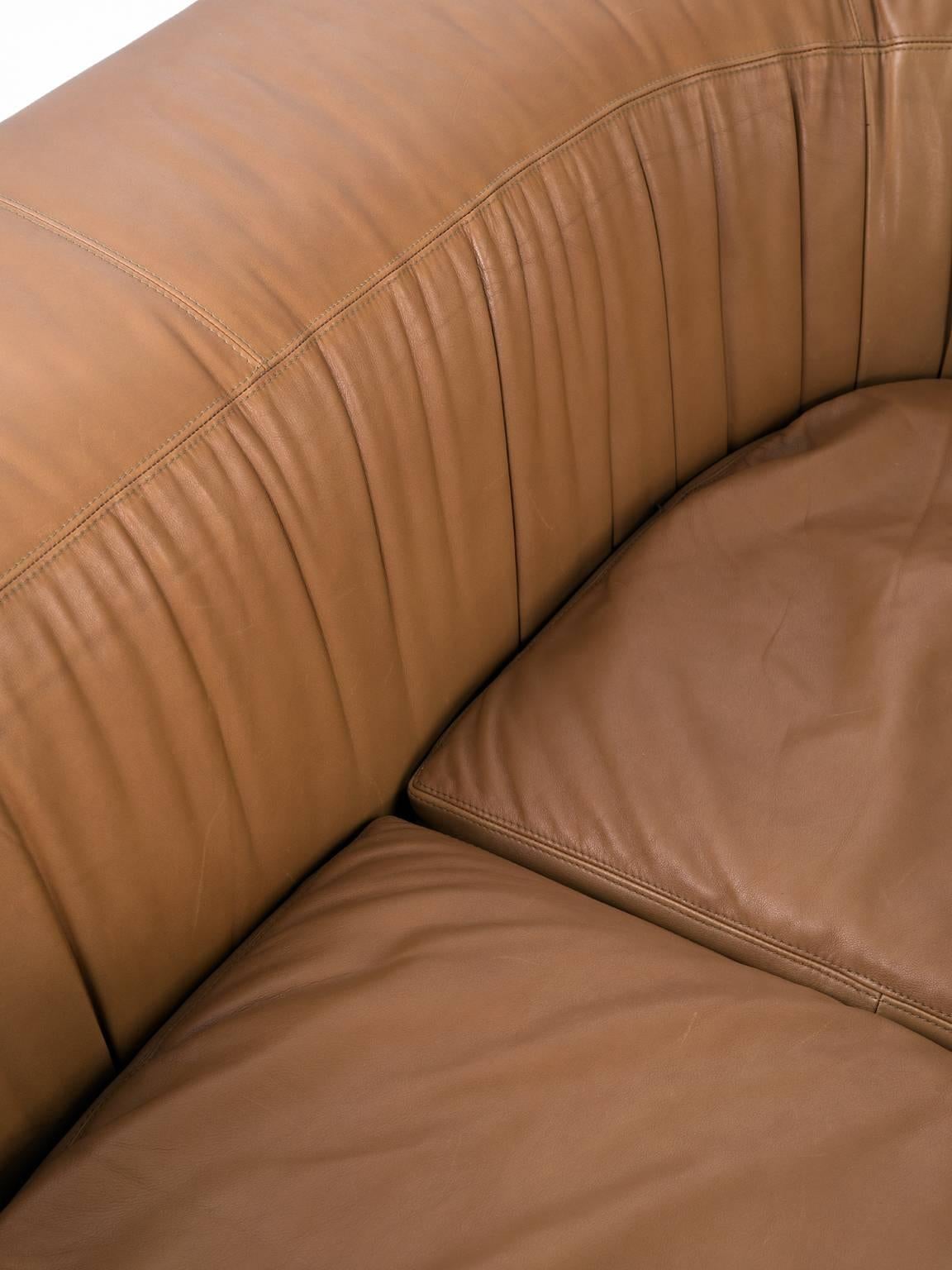 Late 20th Century Cognac Leather Living Room Set 