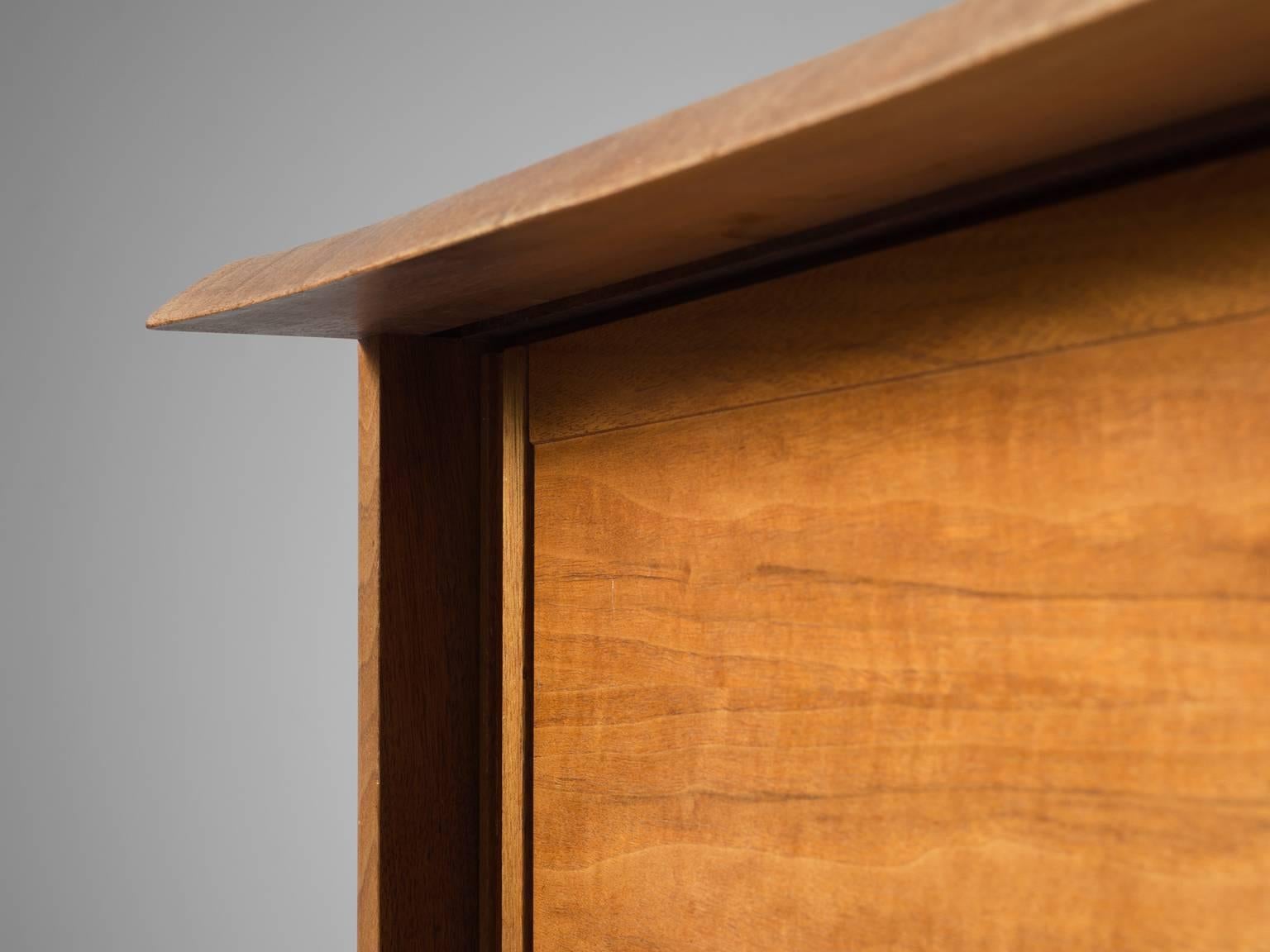 Mid-Century Modern George Nakashima Two Sliding Door Cabinet in Walnut