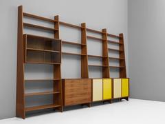 Large Danish Wall-Unit in Teak and Pine