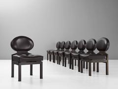 Emiel Veranneman Set of Eight Osaka Dining Chairs in Leather