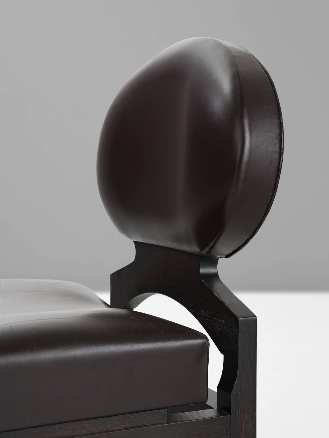 Late 20th Century Emiel Veranneman Set of Eight Osaka Dining Chairs in Leather