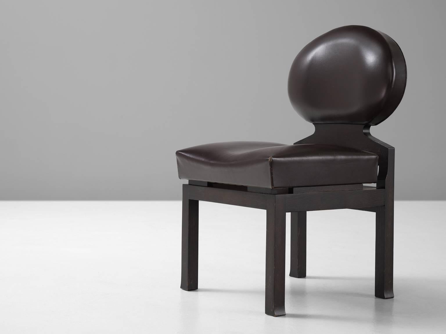 Emiel Veranneman Set of Eight Osaka Dining Chairs in Leather In Excellent Condition In Waalwijk, NL