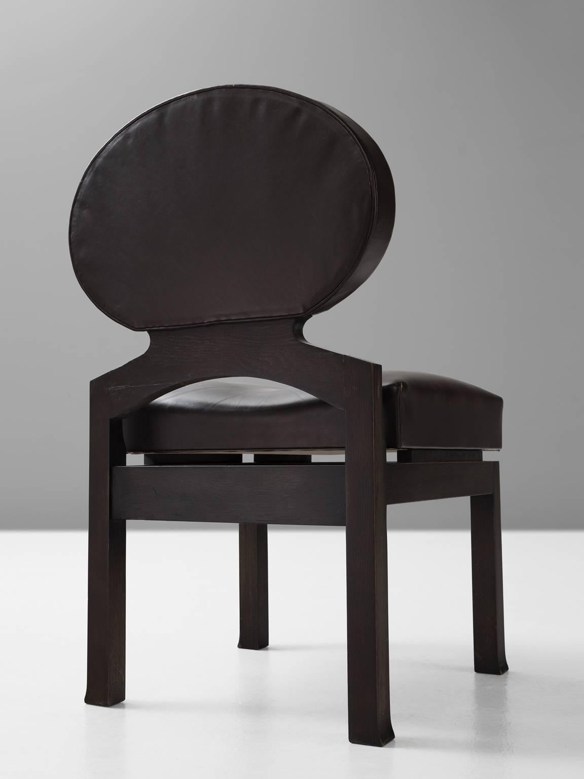 Emiel Veranneman Set of Eight Osaka Dining Chairs in Leather 1