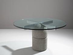 Giovanni Offredi Round 'Paracarro' Dining Table for Saporiti