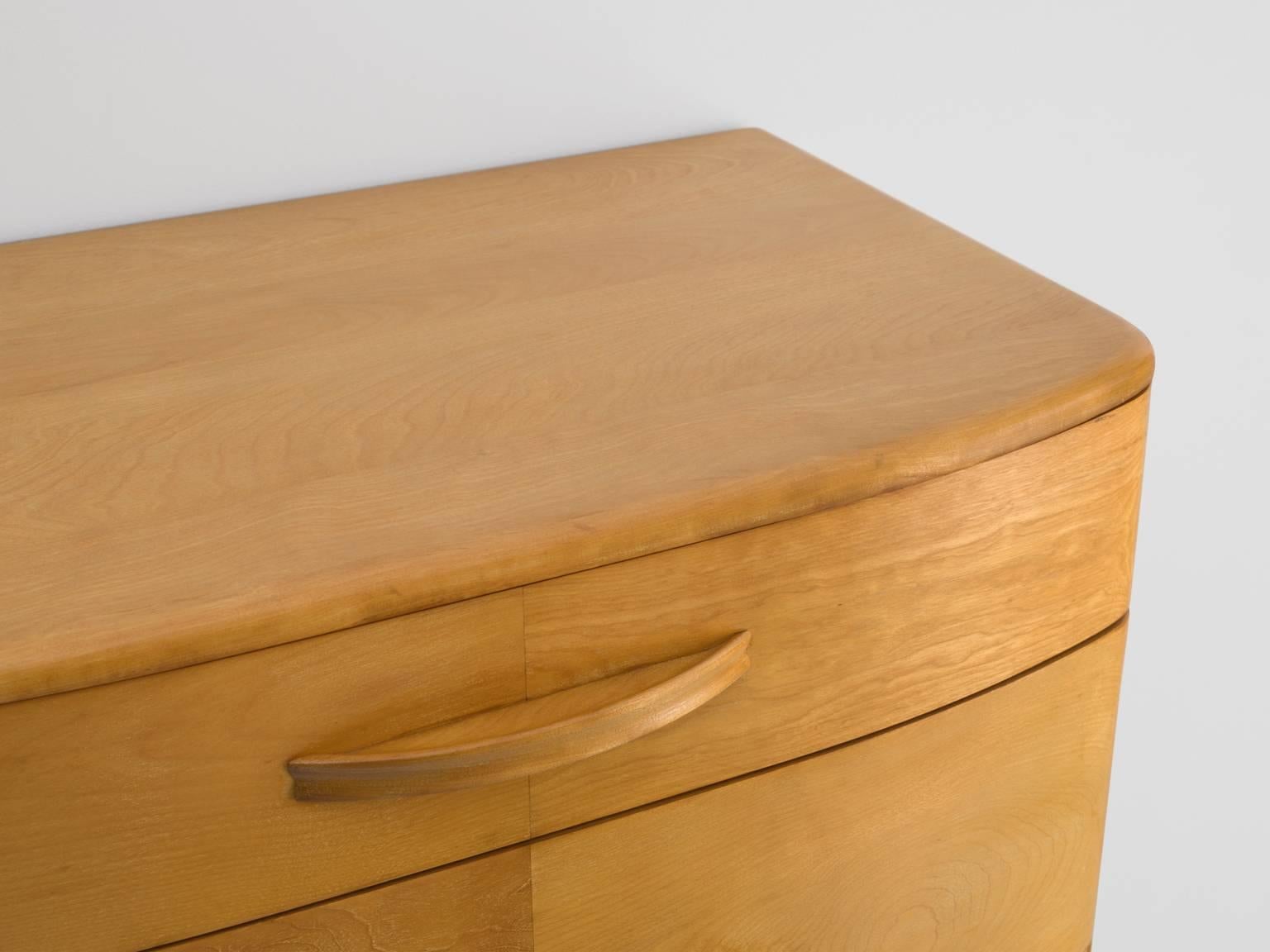 European Five-Drawer Commode in Blond Maple