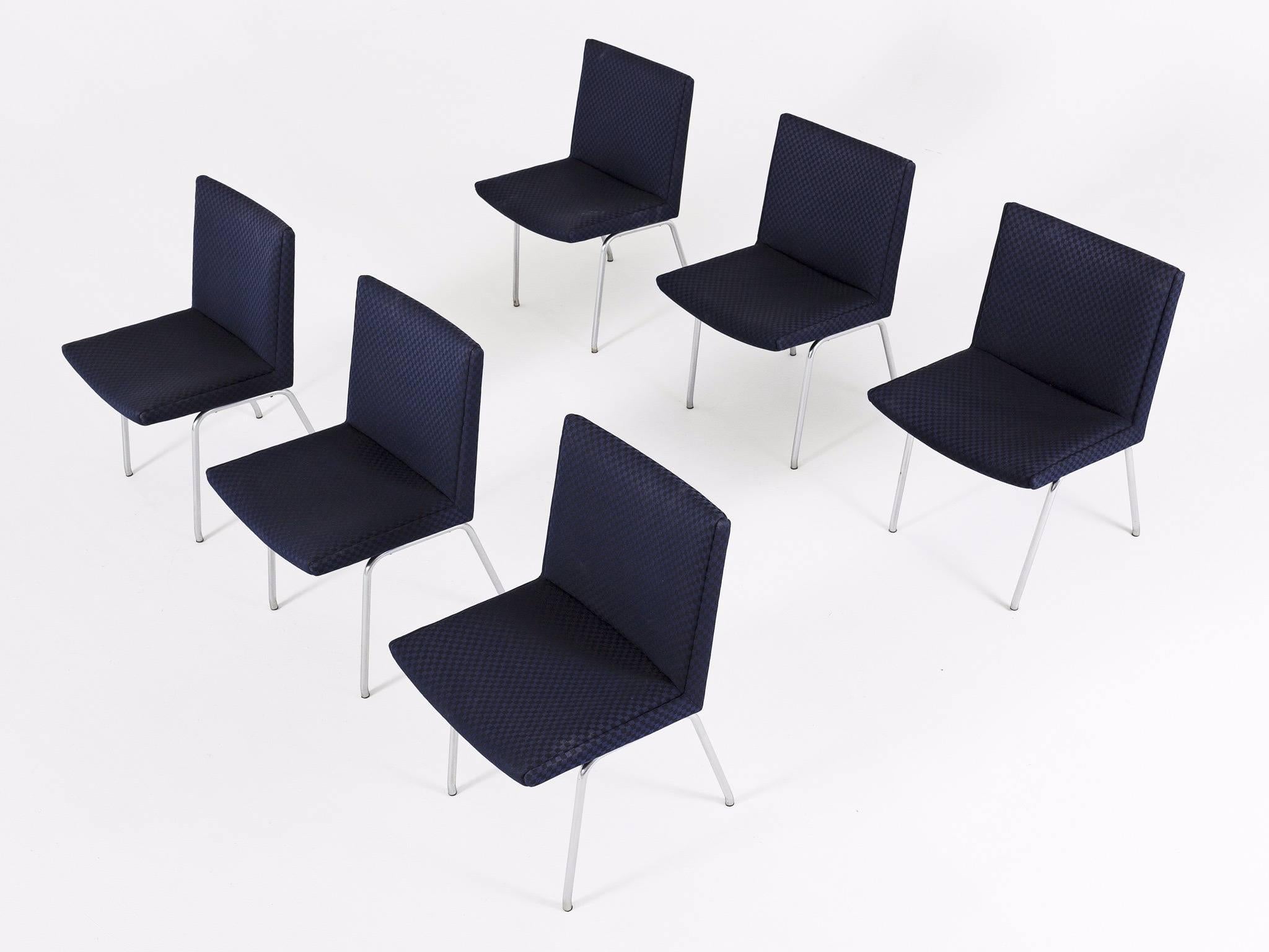 Danish Hans Wegner Set of Six 'Airport' Chairs for Carl Hansen