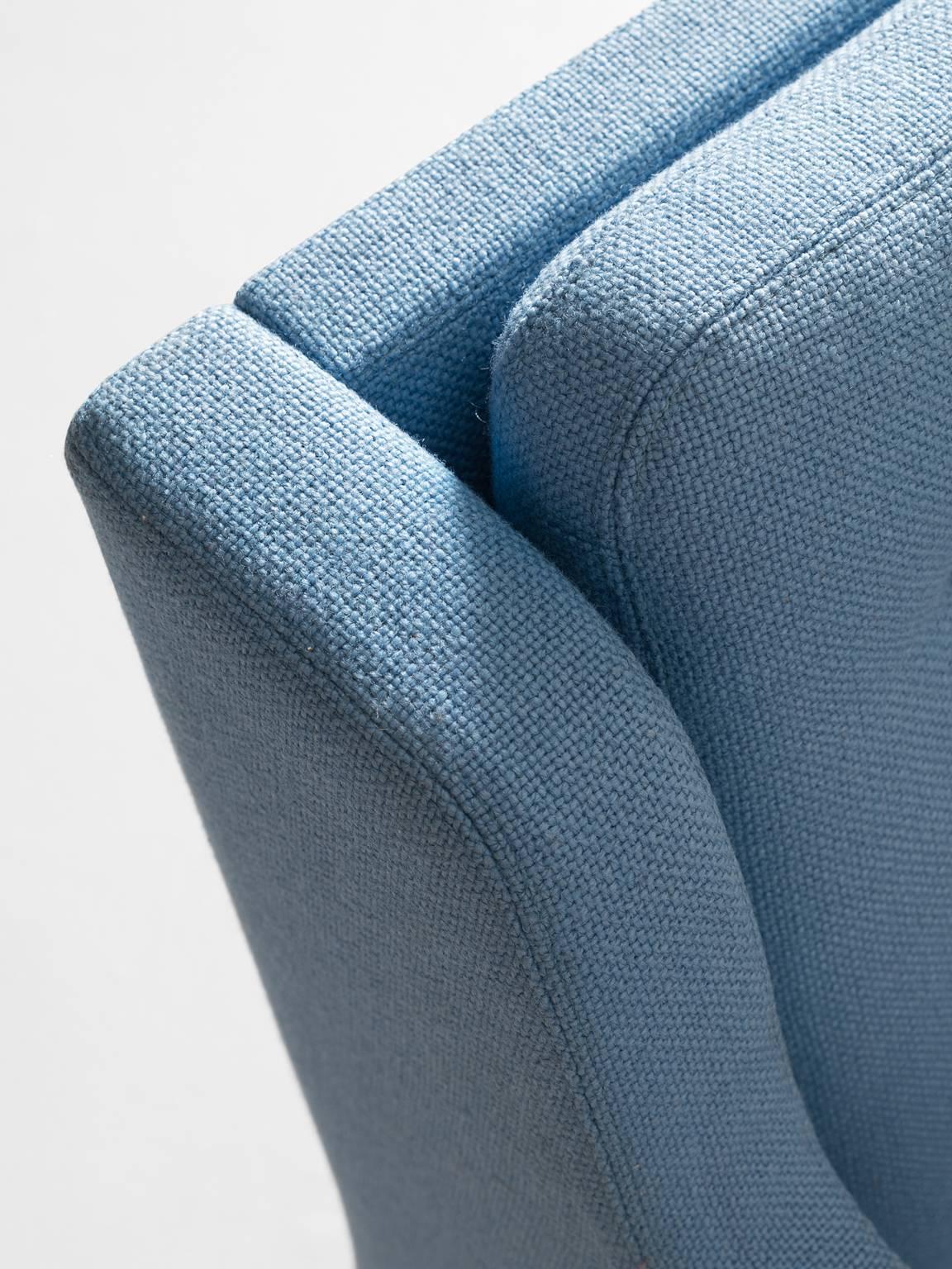 Erik Jørgensen Lounge Chair in Light Blue Fabric Upholstery 2