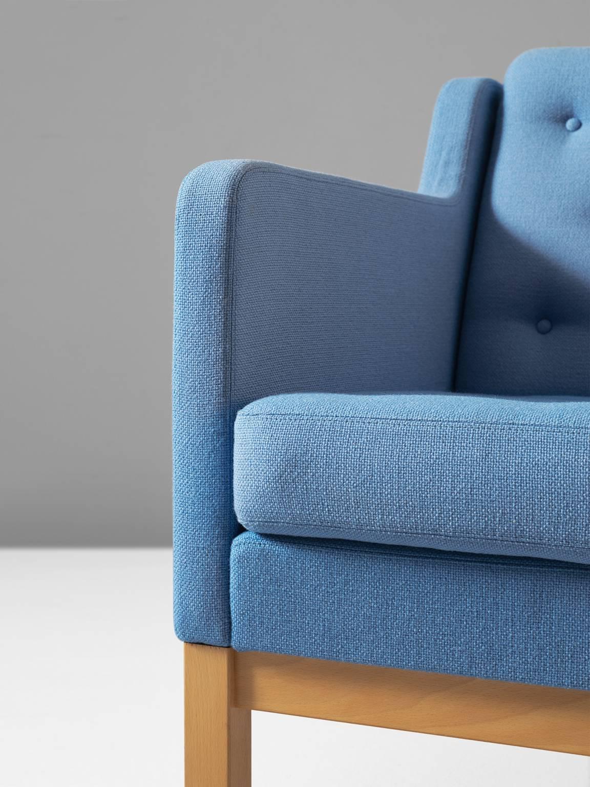 Erik Jørgensen Lounge Chair in Light Blue Fabric Upholstery 1