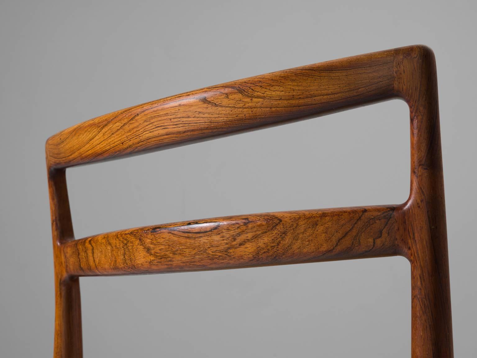 Mid-20th Century Harry Ostergaard Set of Six Rosewood Dining Chairs