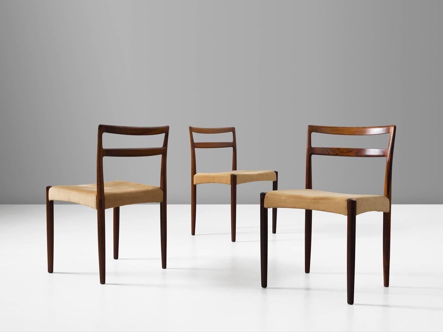 Harry Ostergaard Set of Six Rosewood Dining Chairs In Good Condition In Waalwijk, NL