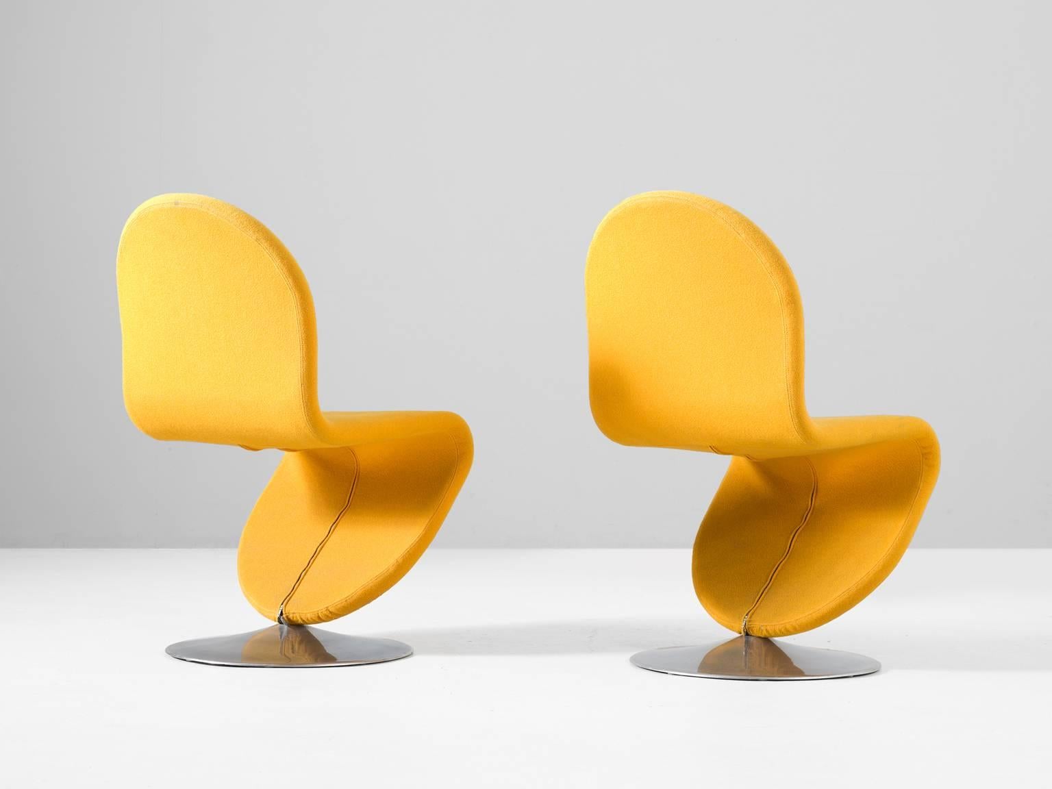 Verner Panton Set of Eight Chairs from the 1-2-3 Series for Fritz Hansen 1