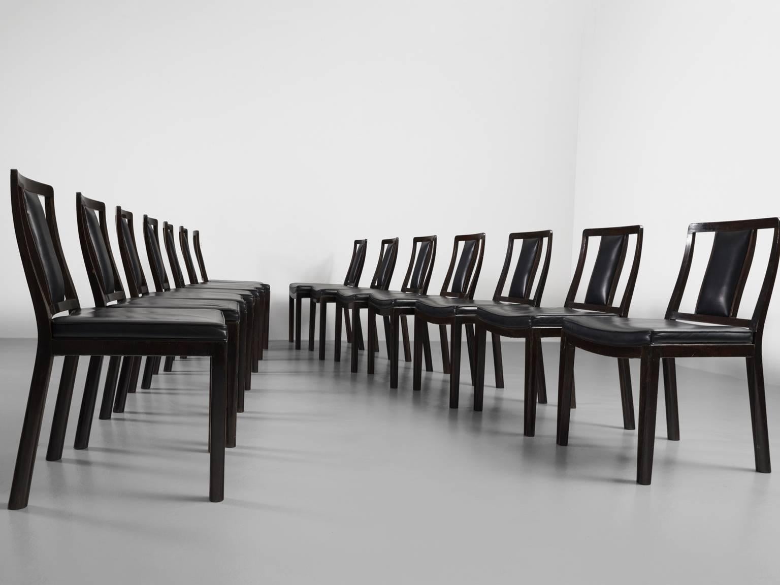 Mid-Century Modern Edward Wormley Set of 14 Dining Room Chairs for Dunbar