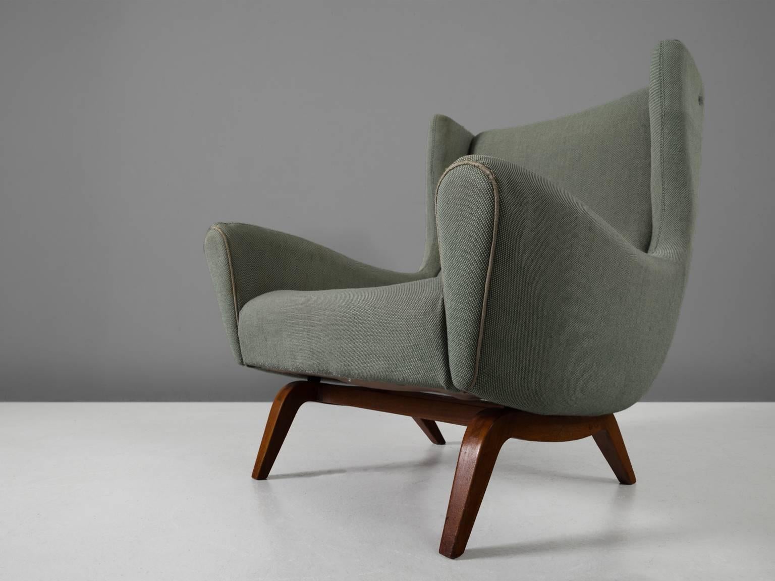 Danish Illum Wikkelsø Wingback Lounge Chair in Teak 