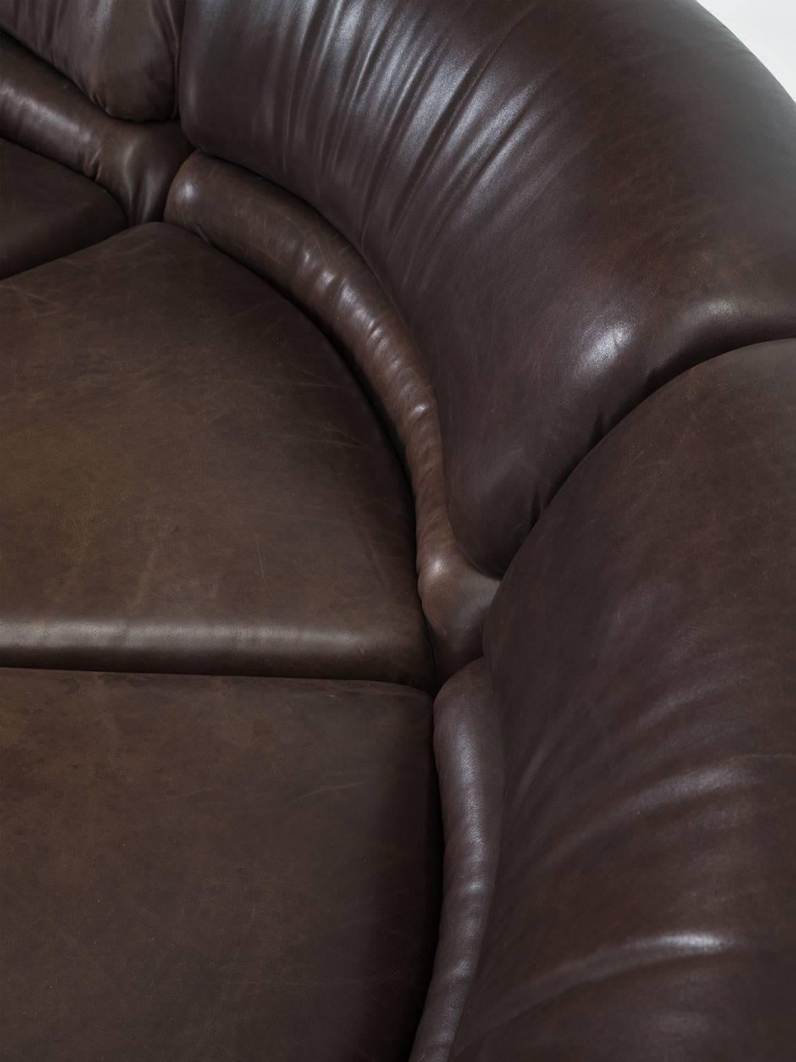 DeSede Cosmos Sofa Dark Brown Buffalo Leather Four Elements In Excellent Condition In Waalwijk, NL