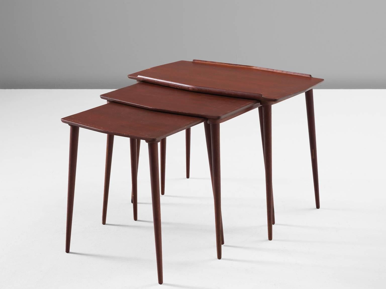 Scandinavian Modern Set of Three Hovmand-Olsen for Mogens Kold Nesting Tables
