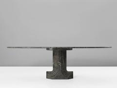 Carlo Scarpa Oval Grey Marble Table