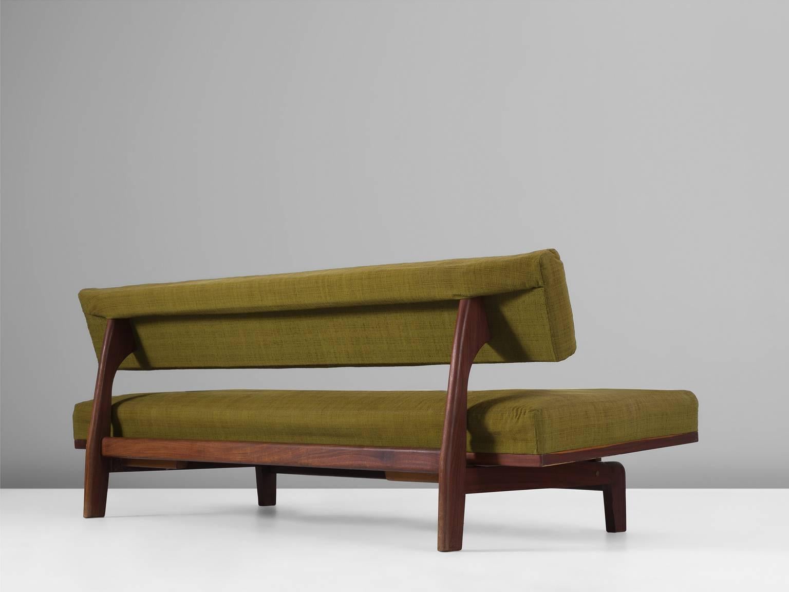 Mid-20th Century Hans Bellmann Simplistic Teak and Fabric Sofa