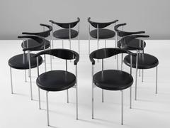Satz von acht Frederik Sieck für Fritz Hansen Stühle