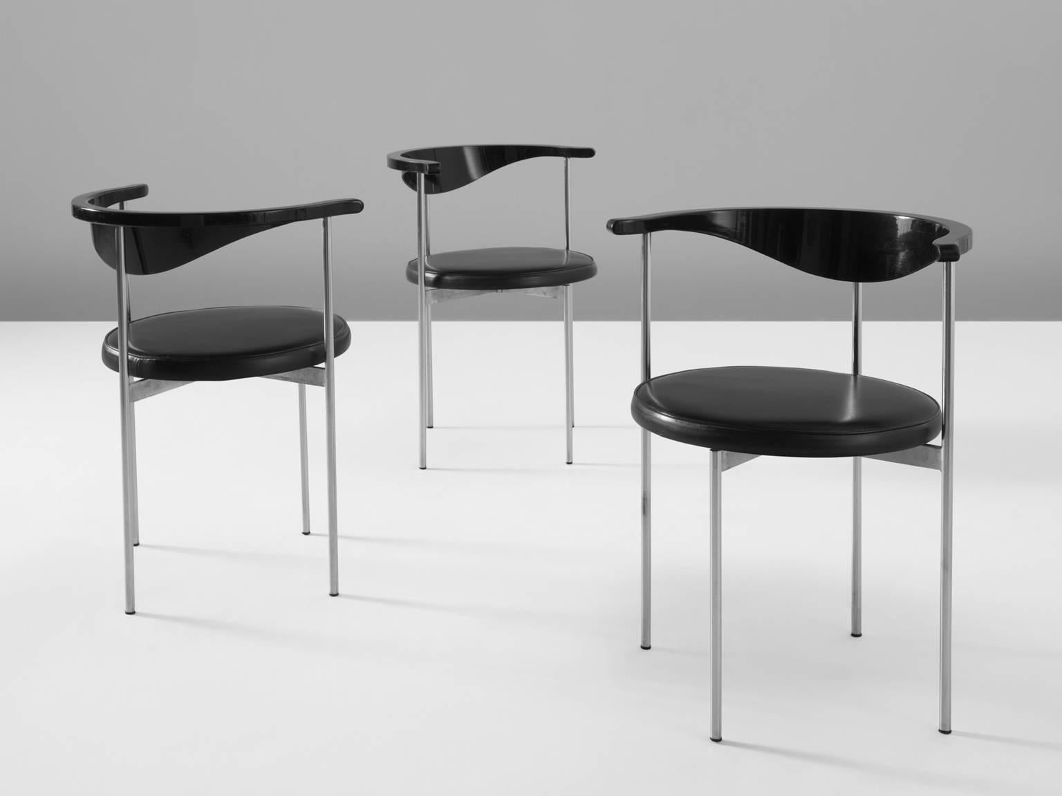 Set of Eight Frederik Sieck for Fritz Hansen Chairs In Good Condition In Waalwijk, NL