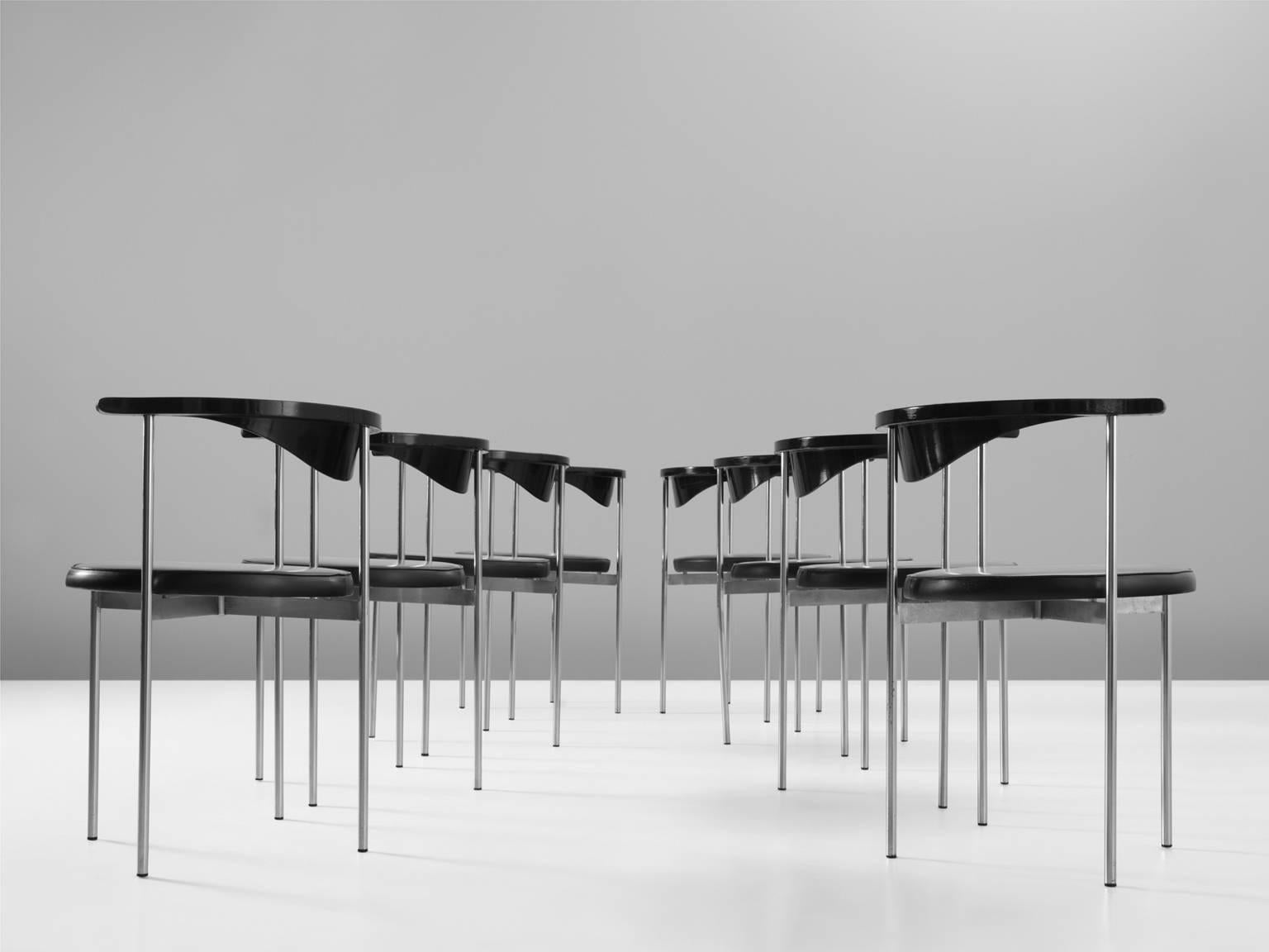 Danish Set of Eight Frederik Sieck for Fritz Hansen Chairs
