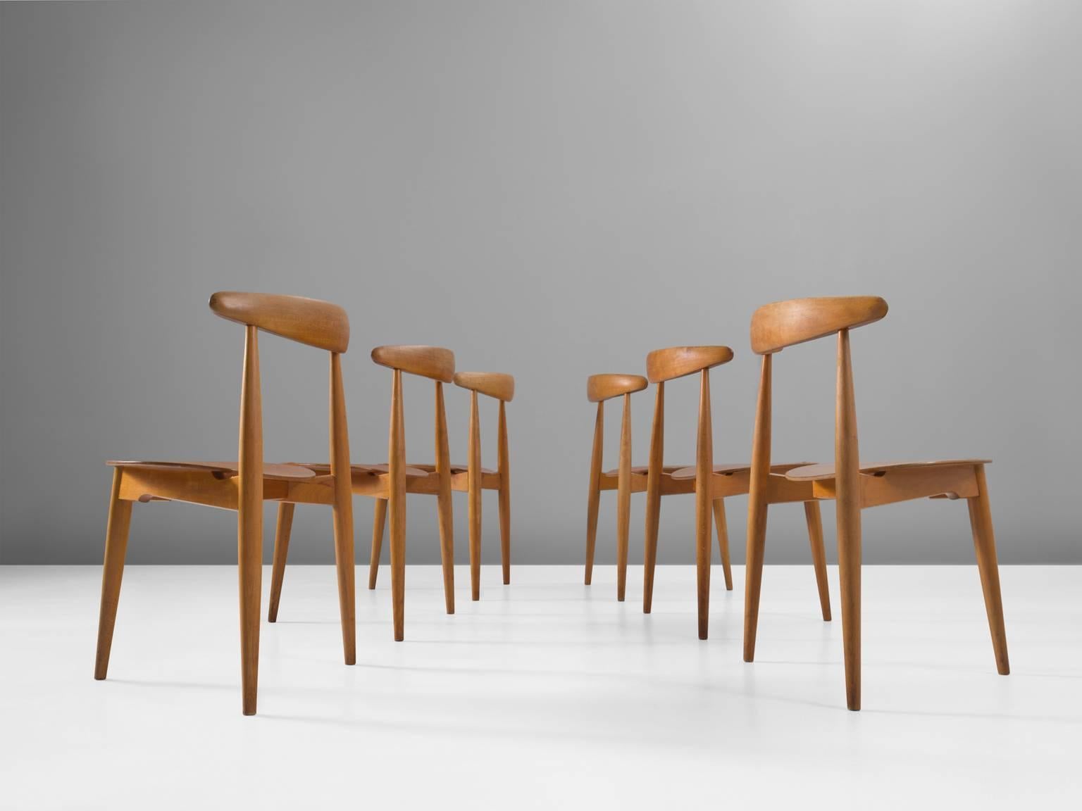 Danish Hans Wegner Dining Set with Heart Chairs