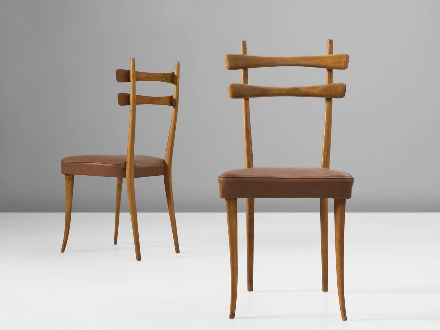 Mid-20th Century Italian Dining Chairs in Oak