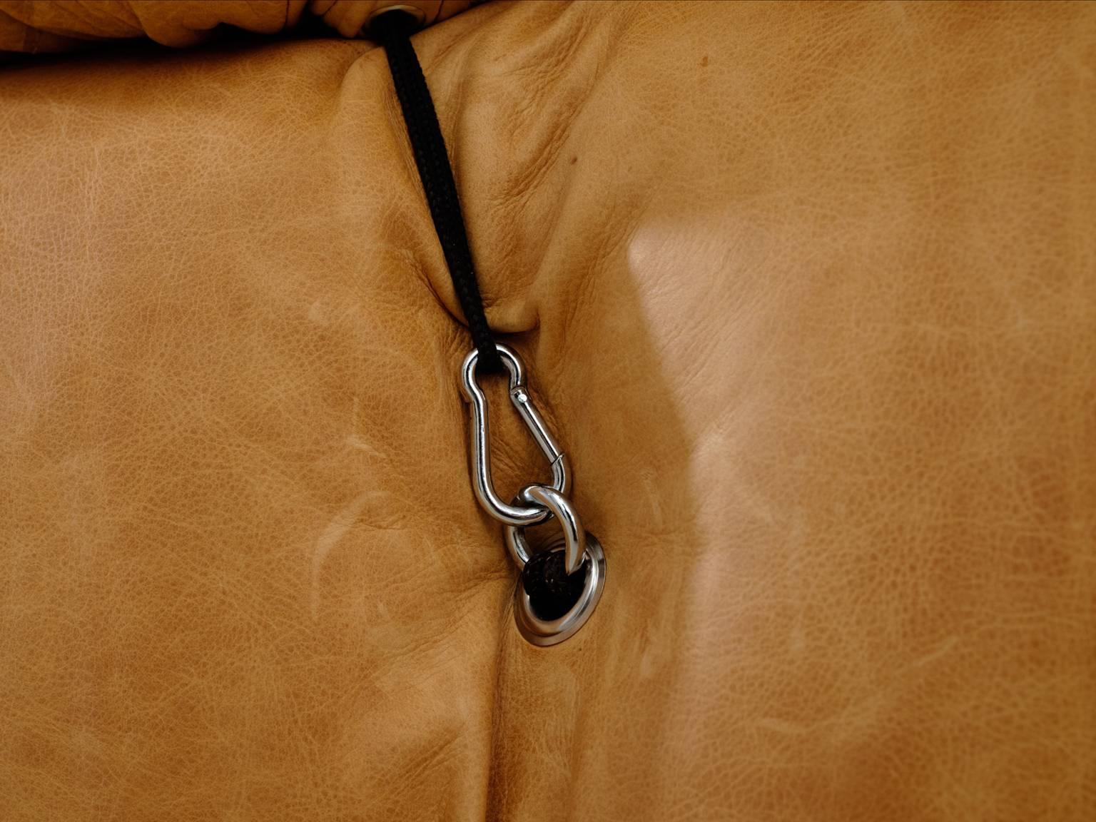 Mario Bellini Reupholstered 'Camaleonda' Modular Sofa in Cognac Leather 1