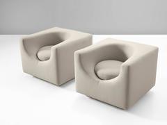 Newly Upholstered Lounge Chairs by Saporiti