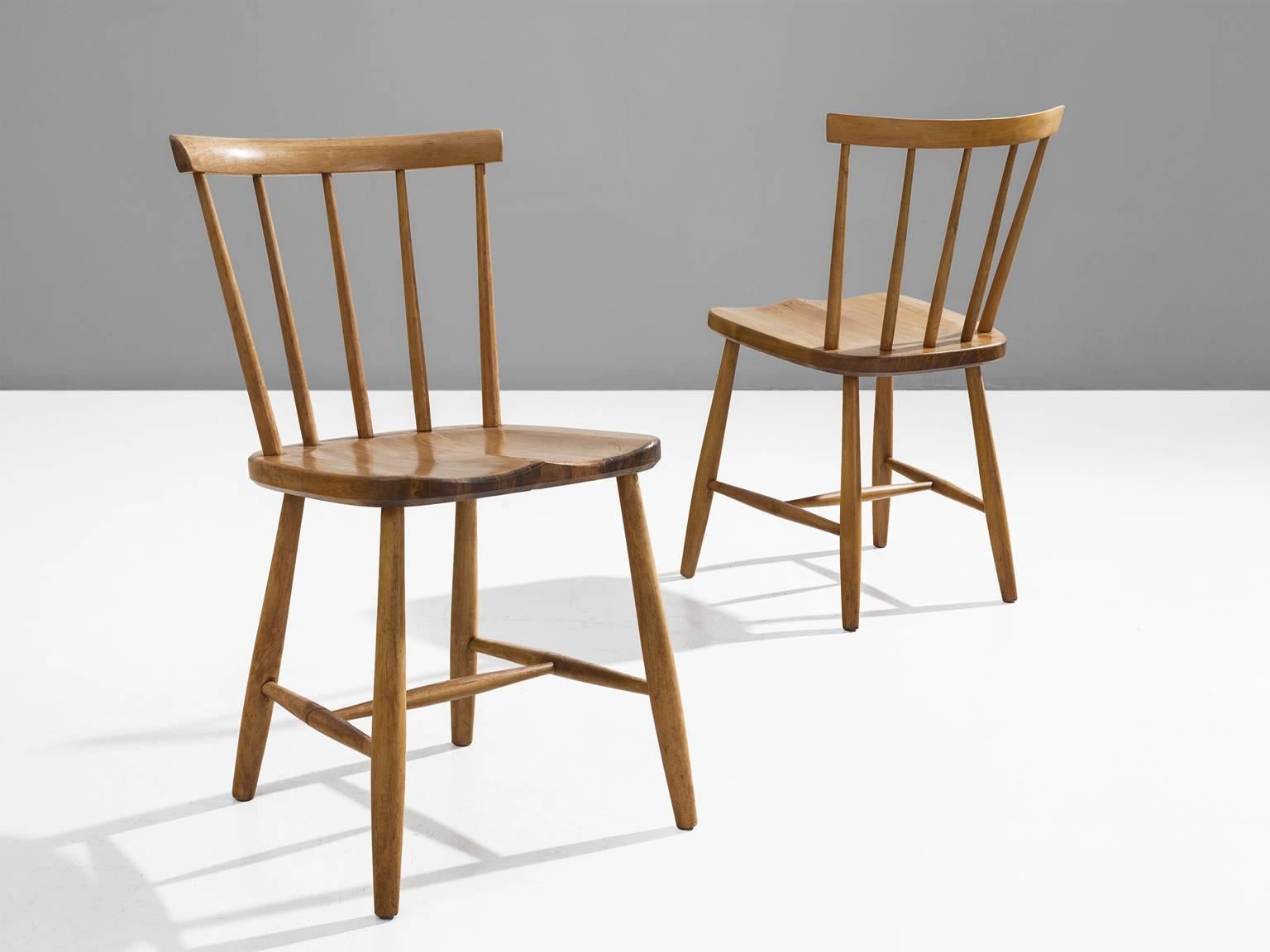British Large set of Ercol Beech Dining Chairs