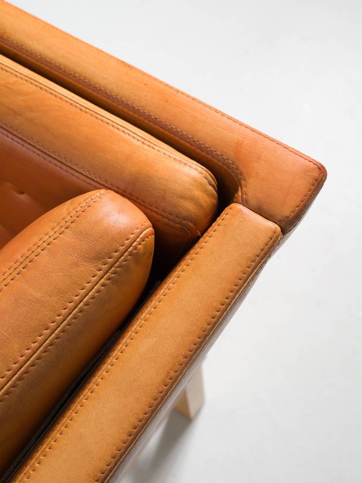 Late 20th Century Erik Jørgensen Original Cognac Leather Sofa
