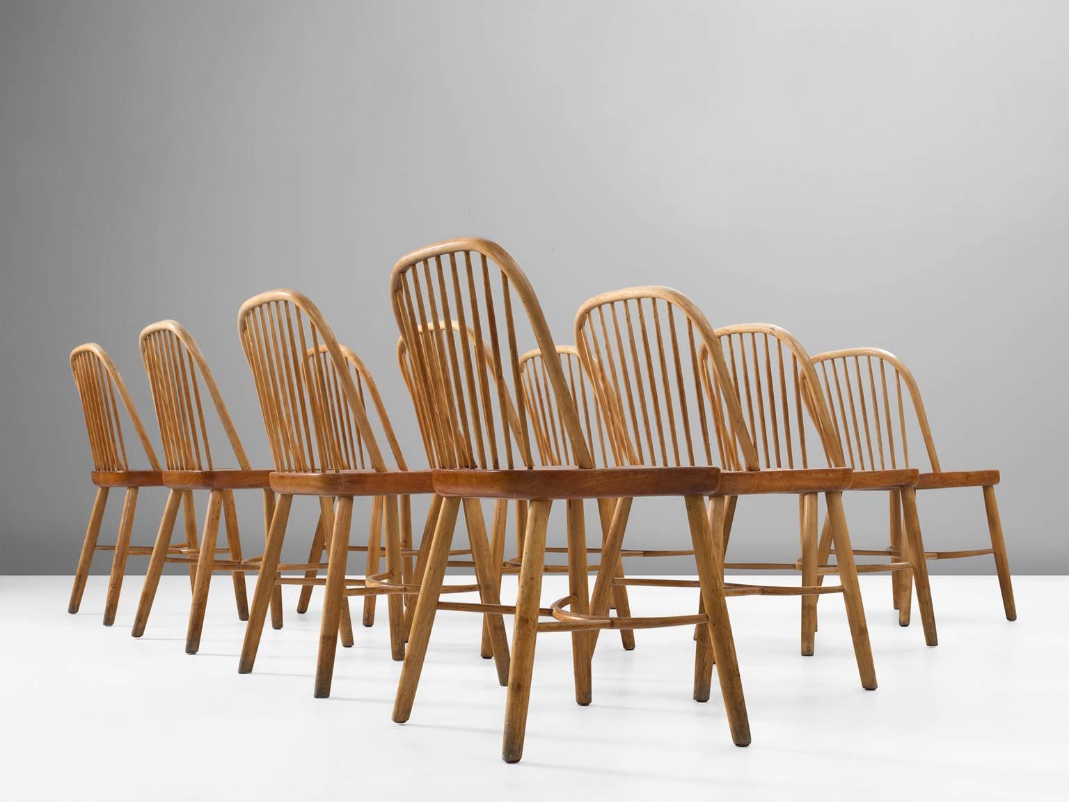 Mid-Century Modern Palle Suenson Dining Chairs in Teak and Beech