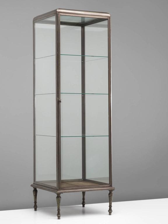 Art Deco Vitrine in Glass and Chrome For Sale at 1stdibs