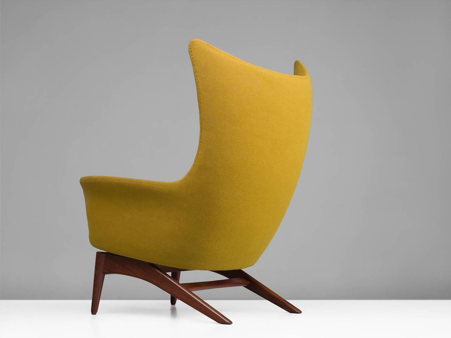 Scandinavian Modern Danish Wingback Chair in Teak by H.W. Klein for Jørgensens Møbelfabrik