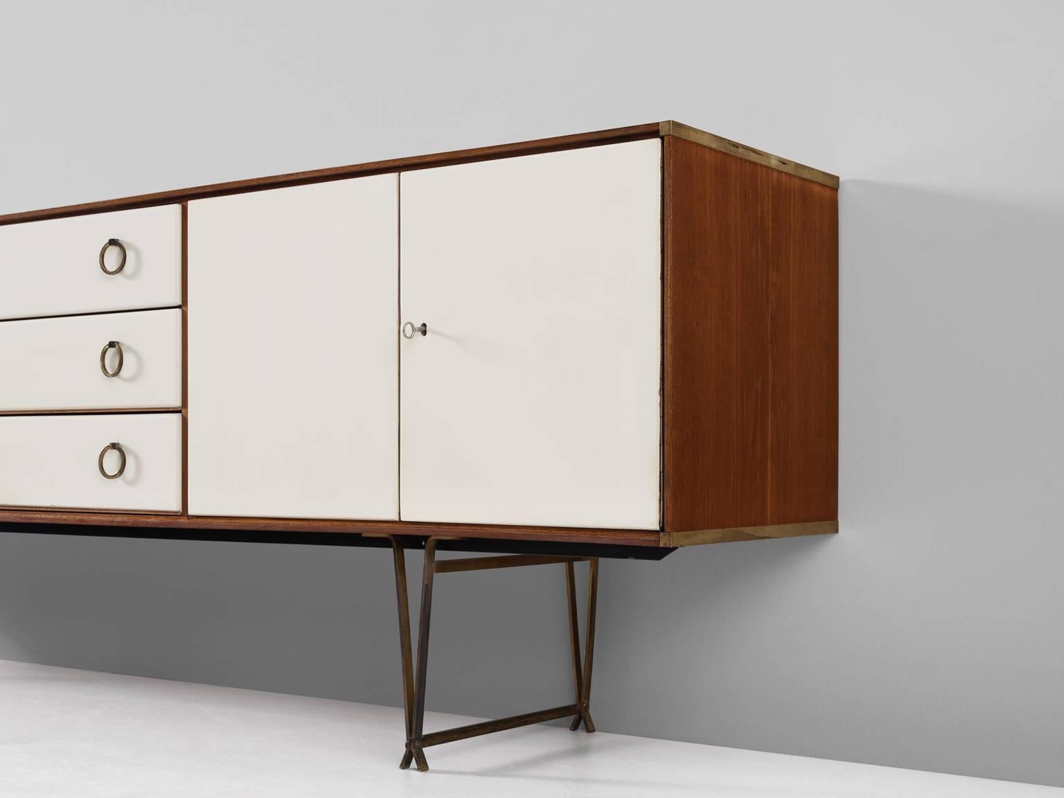 Dutch Fristho Sideboard in Teak with Brass Details