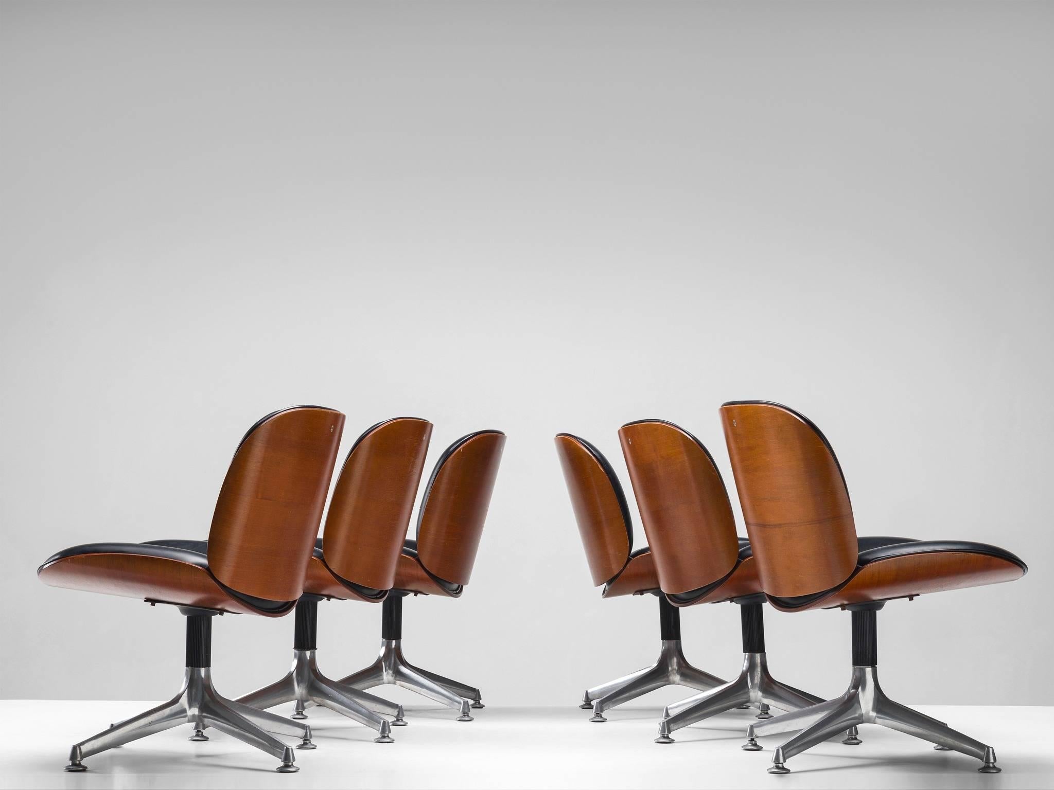 Mid-Century Modern Ico Parisi Set of Six Chairs for MIM Roma