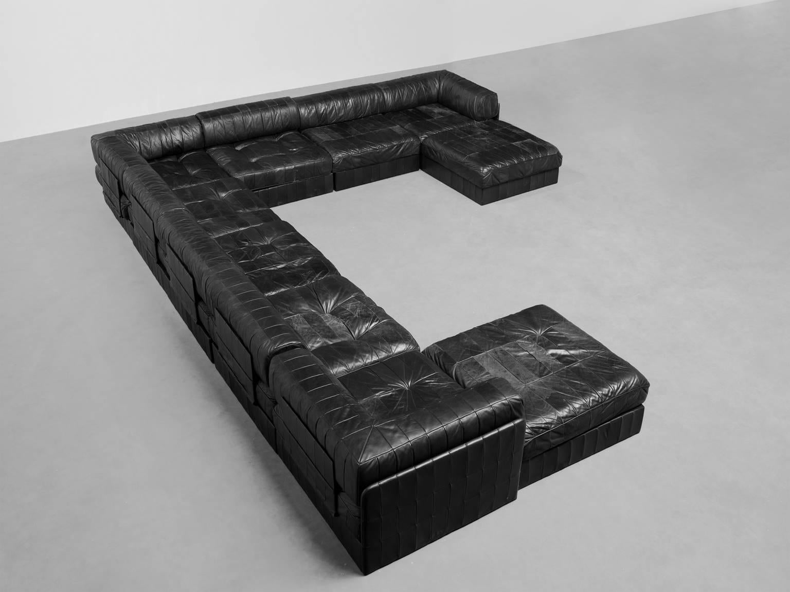 Swiss De Sede Sectional Patinated Patchwork Sofa