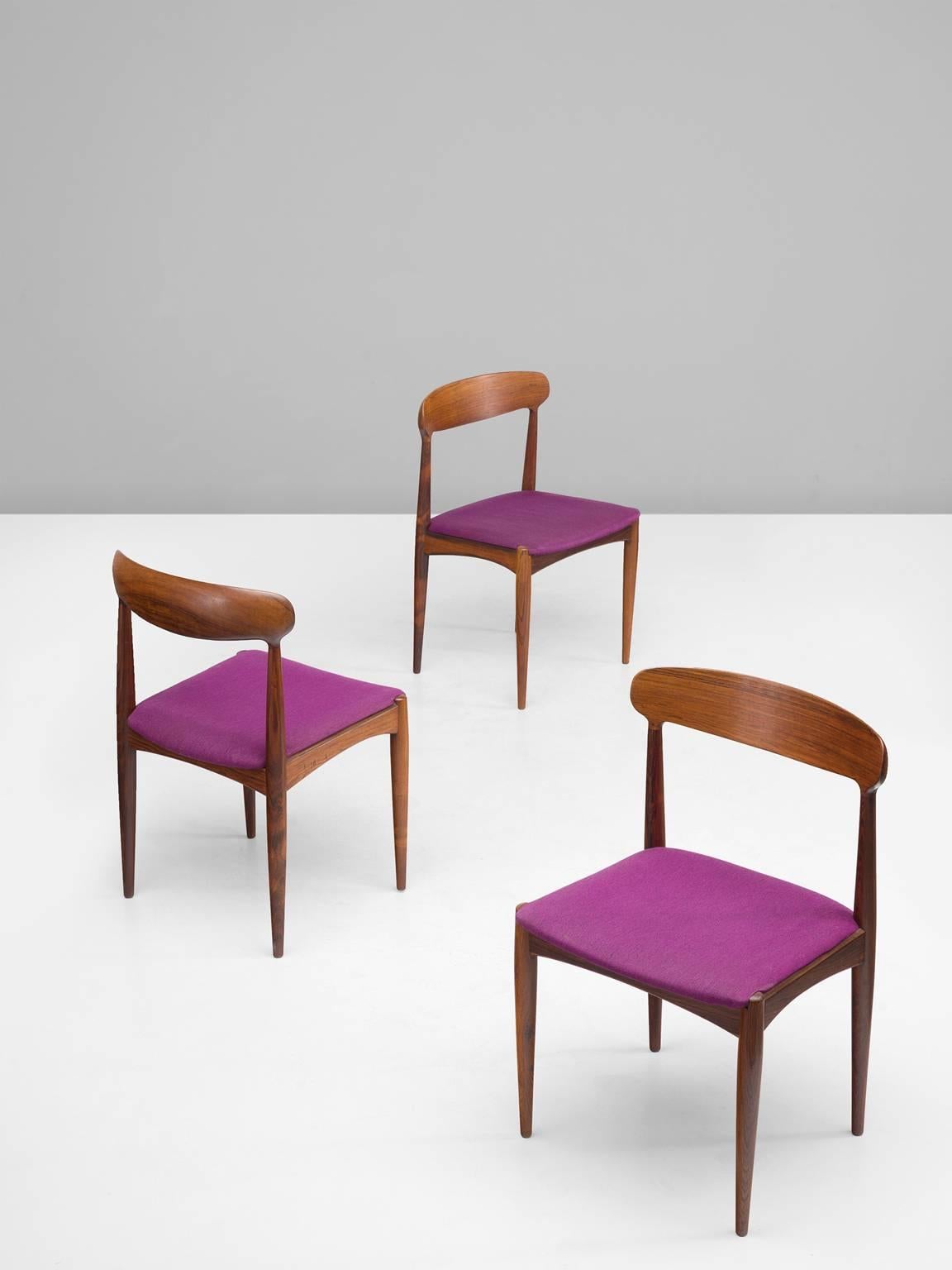 Danish Johannes Andersen Dining Chairs in Rosewood