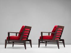 Rene Gabriel Armchairs in Patinated Oak