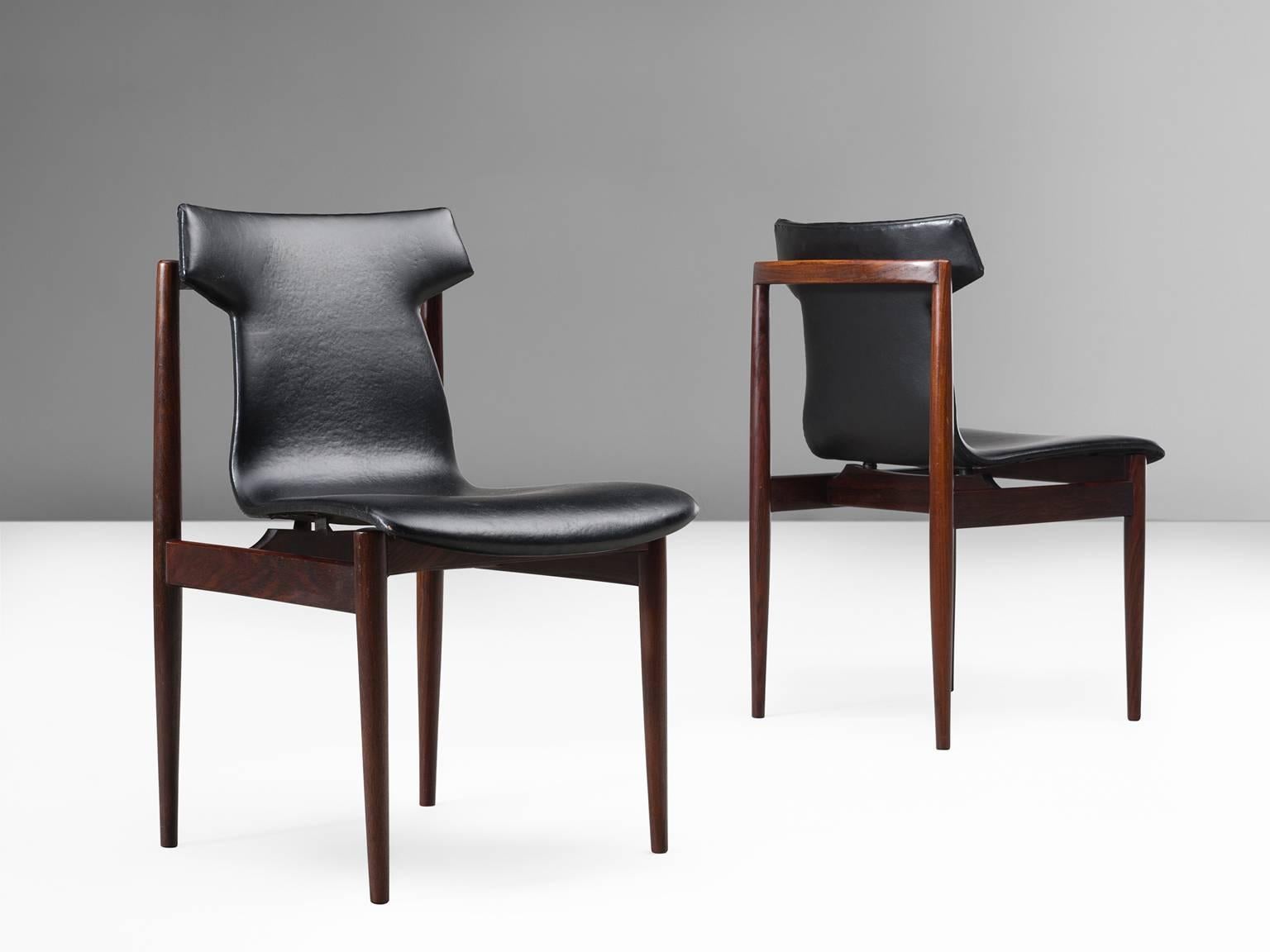 Klingenberg Set of Six Rosewood Dining Chairs for Fristho In Excellent Condition In Waalwijk, NL