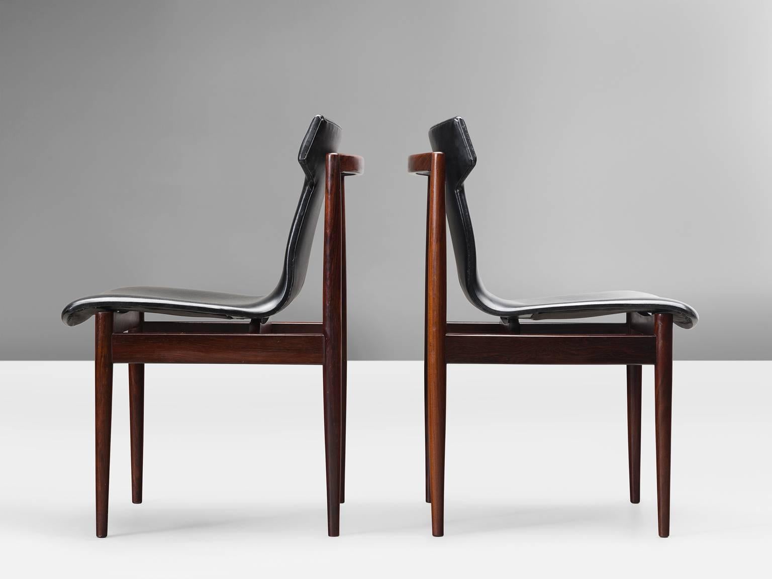 Mid-20th Century Klingenberg Set of Six Rosewood Dining Chairs for Fristho