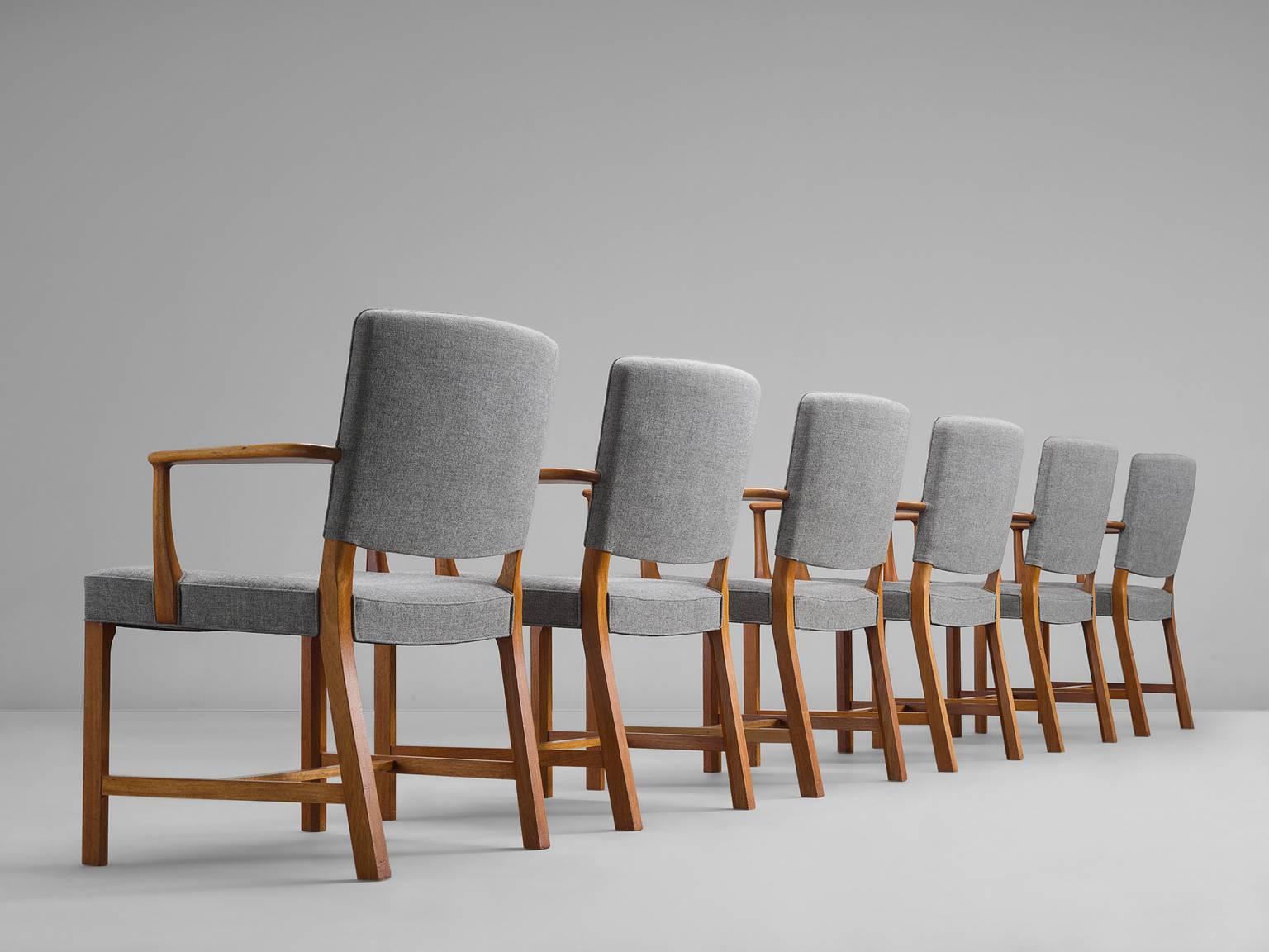 Mid-20th Century Six Danish Dining Chairs in Mahogany