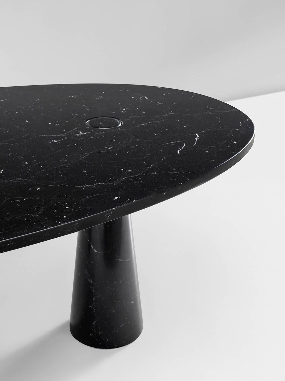 Italian Angelo Mangiarotti 'Eros' Nero Marble Dining Table
