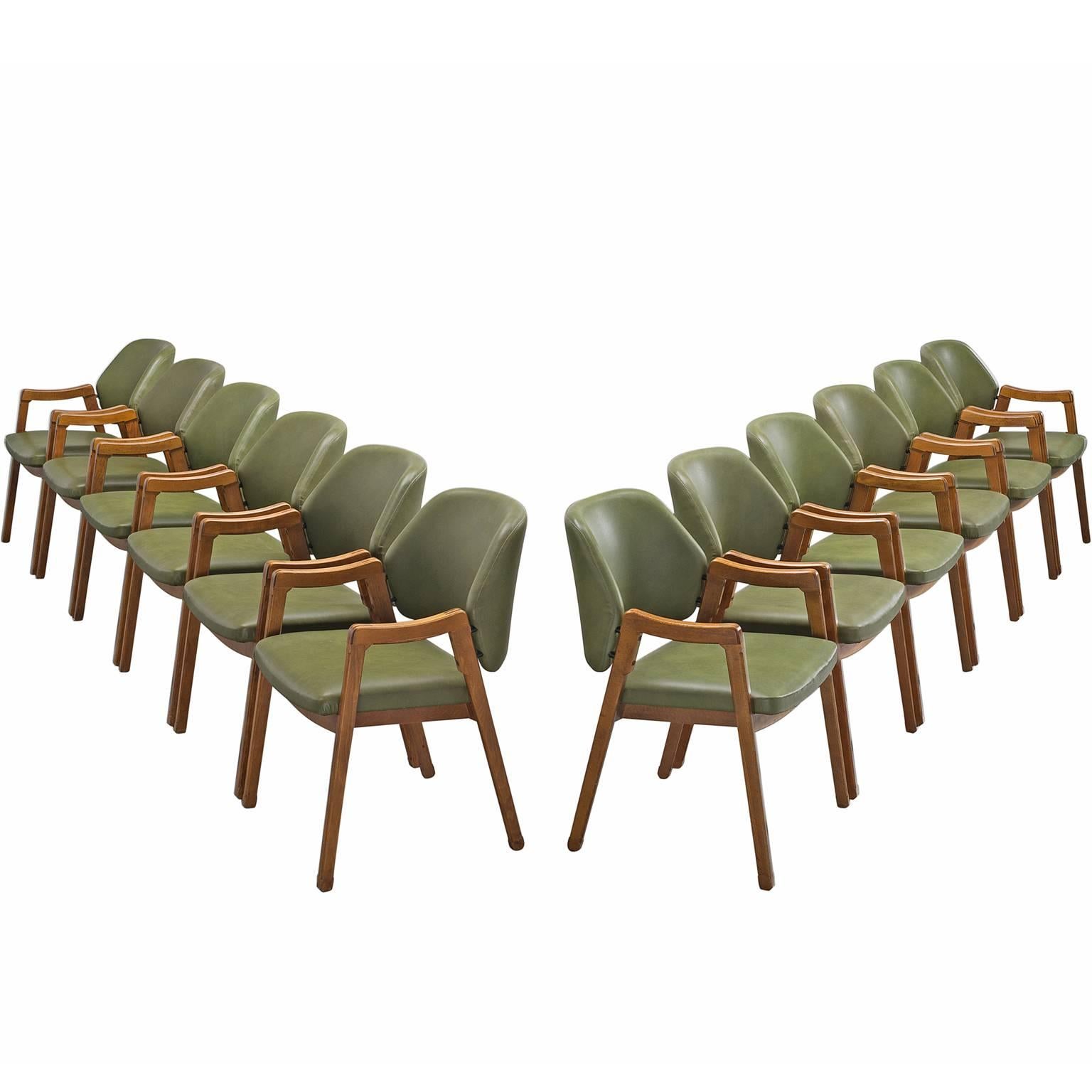 Ico Parisi Large Set of 12 Dining Chairs for Cassina