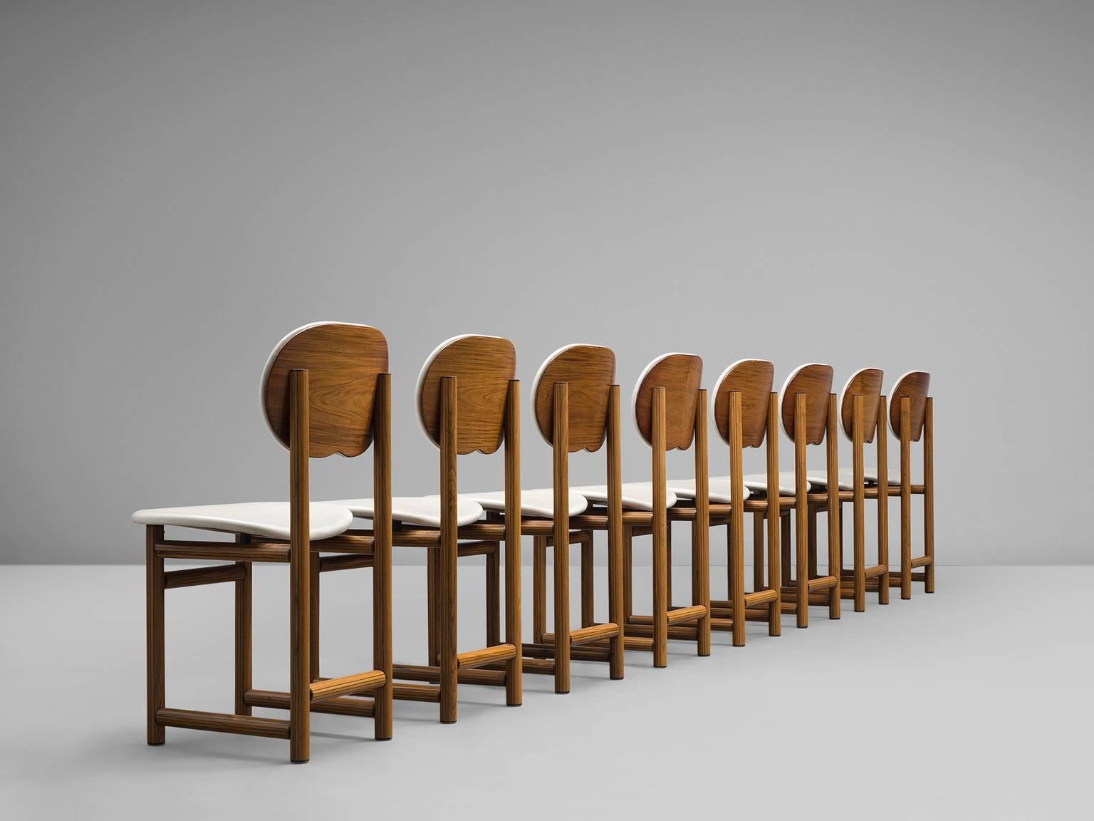 Post-Modern Afra and Tobia Scarpa Rare Set of of Dining Chairs in Walnut