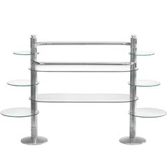 Display Unit in Chrome and Glass, Italy, 1980s 6