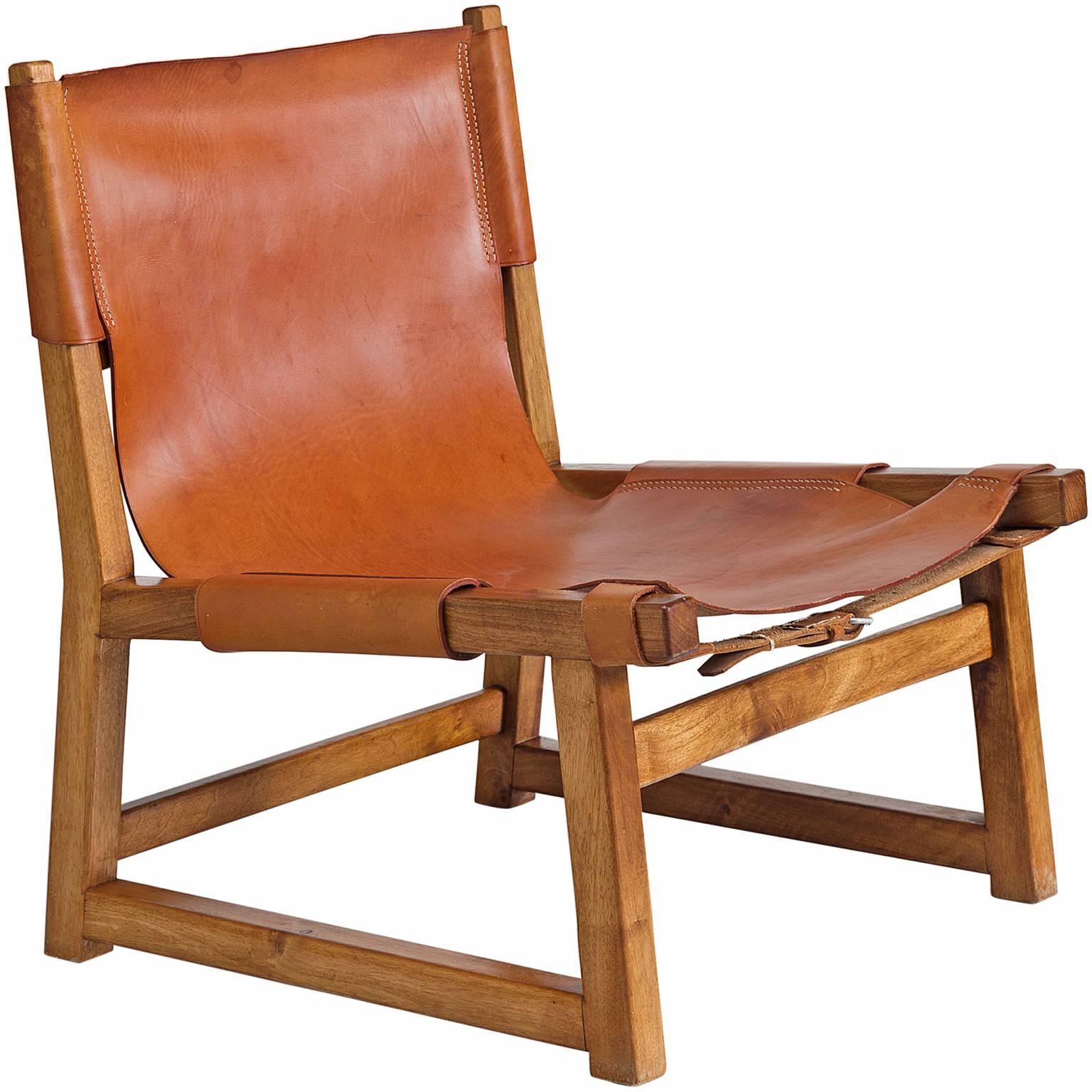 Danish Hunting Chair in Oak and Leather