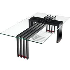 Architectural Coffee Table in Glass and Steel 10