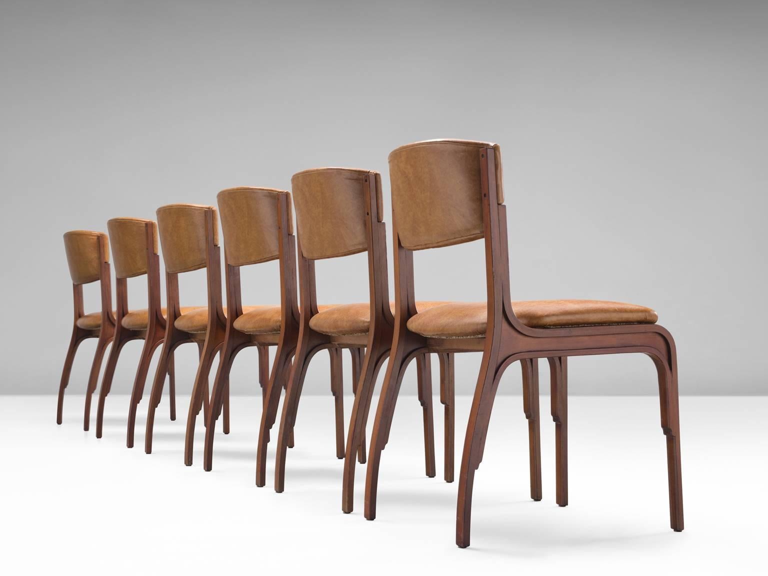 Italian Six Dining Chairs by Gianfranco Frattini for Cantieri Carugati
